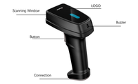Escáner de Código de Barras Inalámbrico AiGather, Conexión USB, Lector 1D 2D, Ideal para Supermercados y Farmacias