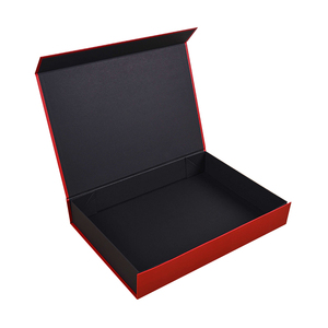 Luxury A4 Deep Tshirt Packaging Clothes <strong>Cardboard</strong> Custom Gift <strong>Box</strong> Logo Printed Magnetic Folding Gift Black Red Packaging Boxes - Product Image 1