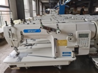 Machine à coudre industrielle QS-3800D-2TRR à double aiguille, pied marcheur, pour bannières publicitaires, point de piqûre et point de chaînette