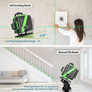 12 16 satır 3 4D lazer seviyesi kendinden tesviye 360 yatay dikey çapraz süper güçlü yeşil düz yer döner lazer - Product Image 4