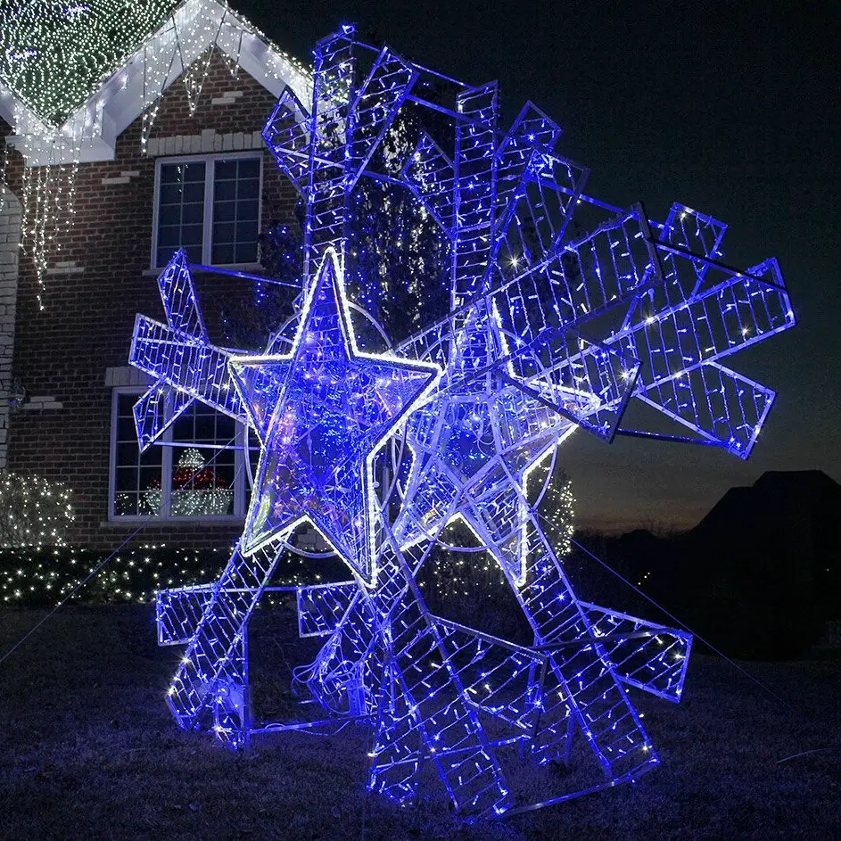 Large 3D Led Dmx Home Rope Depot Motifs Street Lights Sculpture Snowflake Motif Light