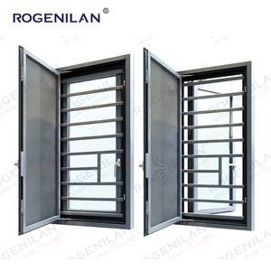 Fenêtres à battants en aluminium Rogenilan à double vitrage isolant thermiquement avec moustiquaire pour maison - Product Image 4