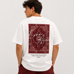 T-shirt graphique surdimensionné pour homme, 100% coton, imprimé au dos, streetwear décontracté, tee-shirt personnalisé avec logo, vêtements de mode d'été avec OEKO TEX - Product Image 1
