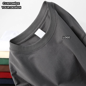 T-shirt vierge décontracté surdimensionné pour homme en coton épais 220 g/m² avec impression en relief personnalisée – Vente en gros - Product Image 1