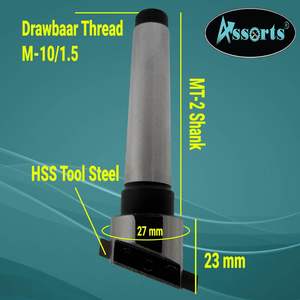 Cabezal de Fresado Mini MT-2 para Relojería, 27 mm de Diámetro, Rosca M10/1.5, Acero para Herramientas HSS, Cono Morse 2, Recubierto, en Caja - Product Image 4