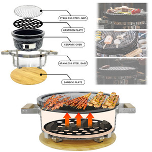 Barbecue portable au charbon <span class=keywords><strong>de</strong></span> bois Auplex, gril rond en fonte, barbecue <span class=keywords><strong>de</strong></span> <span class=keywords><strong>table</strong></span> <span class=keywords><strong>japonais</strong></span> Yakitori, poêle Hibachi, barbecue <span class=keywords><strong>de</strong></span> bureau pour le camping - Product Image 4