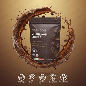 6 hongos en polvo Lions Mane Cordyceps cola de pavo Reishi mezcla Arabica hongo instantáneo café grado alimenticio corteza salvaje 1kg - Product Image 5