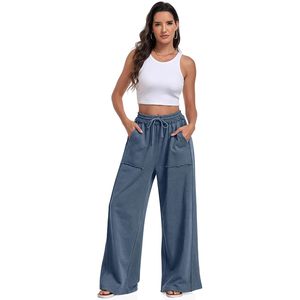 Pantalones Deportivos Anchos para Mujer Keepsowing, Pantalones Palazzo de Felpa de Algodón con Bolsillos, Pantalones Joggers Transpirables y Fluidos - Product Image 3