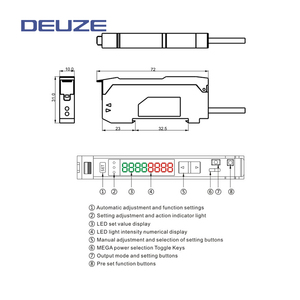 Capteur d'amplificateur à fibre optique à double écran numérique FK52UP3 pour détecter les perturbations lumineuses indésirables - Product Image 5