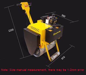 Kleine Benzin verdichtung maschine für den Bau 350mm Pferdes traße Vibrations walze mit Doppelt rommel motor als Kern komponente