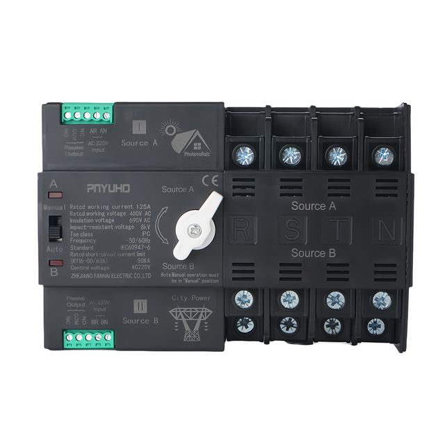 Premium PC Type Automatic Transfer Switch 2P/4P 100A/125A for Uninterruptible Dual Power Supply Photovoltaic/City Electricity