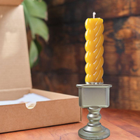 Ensemble de bougies Havdalah colorées tissées, bougies votives artisanales en cire d'abeille pour Shabbat, fournitures traditionnelles juives pour la cérémonie Havdalah