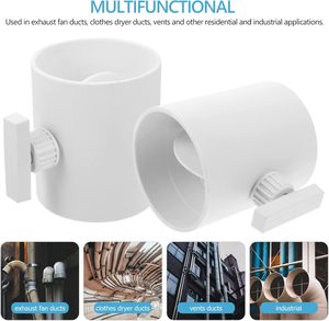 DN110MM <span class=keywords><strong>75mm</strong></span> 160mm 200mm PVC PP 댐퍼 Hvac 공기 덕트 수동 플라스틱 복근 PVC 파이프 야외 병원 체육관 계단 홀 - Product Image 3
