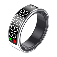Bague connectée de suivi de santé en gros, étanche 5ATM, en acier titane, moniteur de sommeil et de fréquence cardiaque, contrôle par application, rappel d'appel, pour hommes