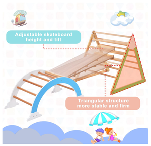 Arco da <span class=keywords><strong>arrampicata</strong></span> in legno multifunzione reversibile giocattolo ad arco per interni rampa della giungla Rocker parco giochi in legno naturale - Product Image 4