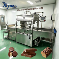 Chocolade-coatingmachine voor cakes met notenstrooisel, gelijkmatige coating, voor snack- en bakkerijvoedselverwerkingsfabrieken