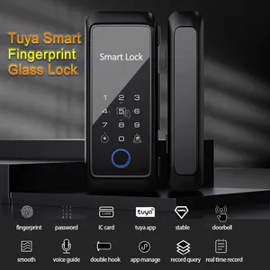 WAFU WF-T3 חכם זכוכית דלת ביומטרי טביעת אצבע מנעול 13.56Mhz RFID כרטיס שלט רחוק טלפון App Bluetooth Tuya מנעול חשמלי