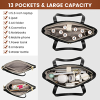 LOVEVOOK 2pc Fashion Quilted Work Laptop Tote Bag Stylish Travel business College handbag set Briefcase 15.6 in Women Laptop Bag