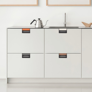 Nouvelle poignée invisible encastrée à fente, style 2026, en alliage de zinc avec incrustation en cuir pour armoires, placards et tiroirs - Product Image 6