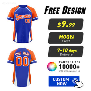 Alta Qualidade Design Minimalista Personalizado Button-up Baseball Jersey Color Block Design OEM Atacado Equipe Escola Vestuário - Product Image 1