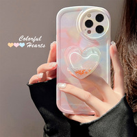 Coque de protection antichoc écologique en TPU+PC pour 15 14 13 Pro Max, support transparent coloré, étui de téléphone portable tendance