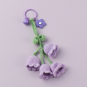 Llavero de Lirio de los Valles Tejido a Crochet, Hecho a Mano, Pequeño Regalo, Colgante Floral para Bolsa de Estudiante, Estilo de Dibujos Animados, Ecológico - Product Image 2