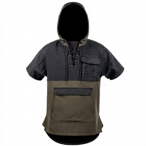 <b>Men</b> Zip up <b>Camo</b> Multi Pocket <b>Cargo</b> BDU Hood Jacket Rip Stop Tactical Safari Jacket Outwear for Outdoor Hunting Fishing Hiking - Product Image 1
