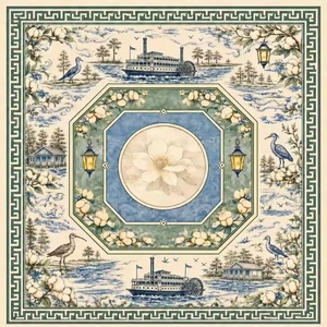 Dekorative Bedruckte Gummi-Spieltischauflage Faltbar Wasserdicht Buntes Kunstmuster Rutschfest Amerikanisches Mahjong Indoor-Tischspiel - Product Image 1