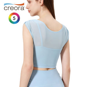 Tops y sujetadores de malla duraderos de moda de alta calidad, camiseta sin mangas semitransparente con cuello en V Cruzado dos en uno para mujer - Product Image 4