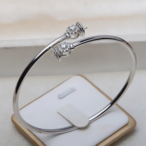 Bracelet élastique en argent S925 avec double perle creuse, fait à la main, accessoires de bijoux DIY pour femmes, plateau creux pour 10 à 14 perles, 3859 - Product Image 4