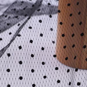 Tissu en maille nylon à pois floqués, maille à pois brillants, tissu à pois pour robes de mode féminine - Product Image 5