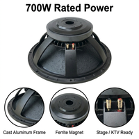 Haut-parleur de basses professionnel de 18 pouces, 700 W AES, haut-parleur de basses haute puissance, aimant en ferrite, woofer pour système audio de concert et de club