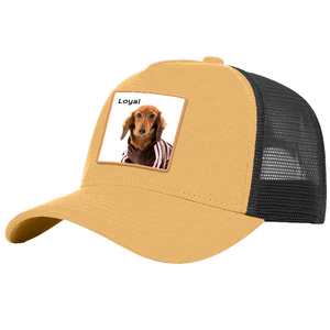 Tùy Chỉnh Cấu Trúc Bảng Điều Chỉnh Động Vật Dệt Vá Mũ Bóng Chày Trucker Hat Với Biểu Tượng Tùy Chỉnh - Product Image 3