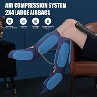 Masseur de pieds intelligent à compression d'air avec chaleur, rechargeable, pour massage des jambes et des mollets, soulagement des douleurs musculaires et thérapie
