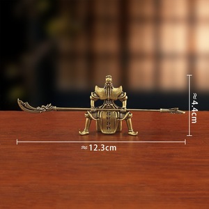 Statua di Guan Yu in Ottone, Statua del Maestro Guan, Dio della Ricchezza, Creativa e Solida, Decorazione da Scrivania per Soggiorno, Regalo Promozionale - Product Image 6