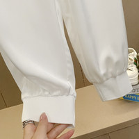 Haut décontracté imprimé respirant à col montant et manches courtes pour femme, et pantalon long avec poches latérales – Idéal pour l'été