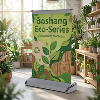 Support de bannière enroulable en aluminium personnalisé, format A4 A3, portable et rétractable