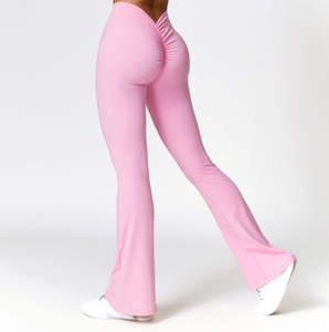Pantaloni da donna che sollevano i fianchi da Yoga pantaloni a zampa larga per Fitness e <span class=keywords><strong>sport</strong></span> a gamba larga Micro pantaloni da Yoga ad asciugatura rapida - Product Image 3