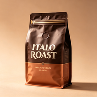 Pochette à café refermable mate de qualité alimentaire |   Sac refermable à fond plat personnalisable pour café, fraîcheur longue durée