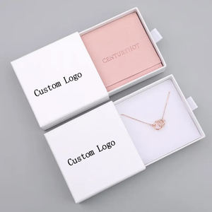 Boîte à bijoux en carton personnalisée avec tiroir, motif uni moderne élégant, couleur personnalisée, logo personnalisé, pour boucles d'oreilles, bagues, personnalisable - Product Image 2