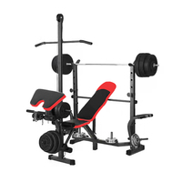 Banc d'haltères multifonction pour machine à tirer vers le bas Banc d'haltères assis et réglable avec barre de traction vers le bas