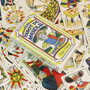 Kartu Permainan <span class=keywords><strong>Tarot</strong></span> Marseille Retro Berkualitas Tinggi, Cetak Khusus Grosir, Laris Manis, Dilengkapi Buku Panduan untuk Dewasa - Product Image 2