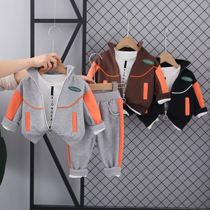 2024 Mùa Thu Thể Thao Giản Dị Phù Hợp Với Cho Bé Trai Trẻ Em Sọc Dây Kéo Áo Khoác Quần 3Pcs Trang Phục Cho 1-5 Năm Tuổi Trẻ Em Quần Áo - Product Image 4