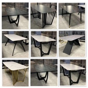 Bán buôn nhà hàng ăn Bàn Vuông Cafe Đá cẩm thạch đen bàn tròn và ghế - Product Image 2