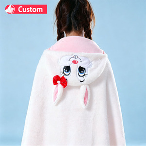 Coperta con Cappuccio Personalizzata in Stile Animale, Divertente e Versatile, in Finta Pelliccia di Coniglio Bianco, Morbida, Calda e Confortevole - Product Image 1