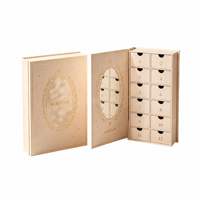 Calendrier de l'Avent personnalisé 12 jours en carton rigide écologique pour bijoux, boîte cadeau avec miroir et fermeture magnétique pour colliers et boucles d'oreilles