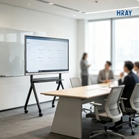 Pizarra Interactiva HRAY de 75 Pulgadas con Marco de Aluminio Ultra Delgado y Vidrio Templado AG de 4 mm, Personalizable OEM ODM