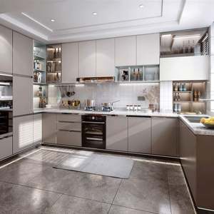 Professionnel bon prix complet noir couleur acrylique cuisine Design armoires modernes pour meubles de cuisine armoires de cuisine - Product Image 4