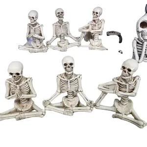 Ручная роспись костяных носилок скелетов в позах Для Йоги Набор декоративных статуй подарок и ремесло