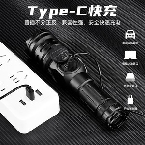 Flashlight Rechargeable Zoomable LED White Light Outdoor Aluminum Alloy With <b>Dimmer</b> Function - Product Image 4